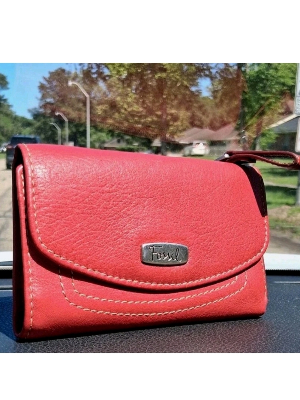 FOSSIL Tri-fold ID Window CC Leather Wallet